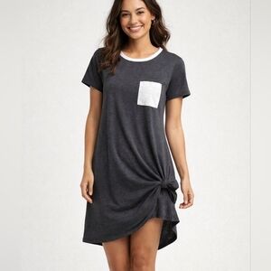 LuLaRoe Black High Low Dress with White Accents